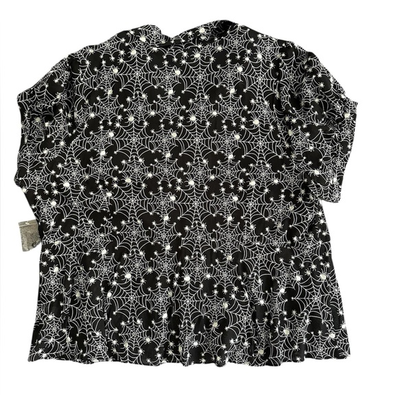 NWT ModCloth spiderweb peplum button up collared blouse top Halloween spider 3X - Picture 5 of 8